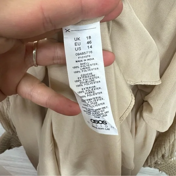 ASOS DESIGN linear yolk embellished mini dress - Picture 7 of 10